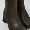 Camper Zapatos De Tacon | Botas Verdes De Piel Y Pet Reciclado Para Mujer