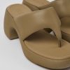 Camper Sandalias | Sandalia De Piel Marron Para Mujer