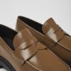 Camper Zapatos De Vestir | Mocasines Marrones De Piel Para Hombre