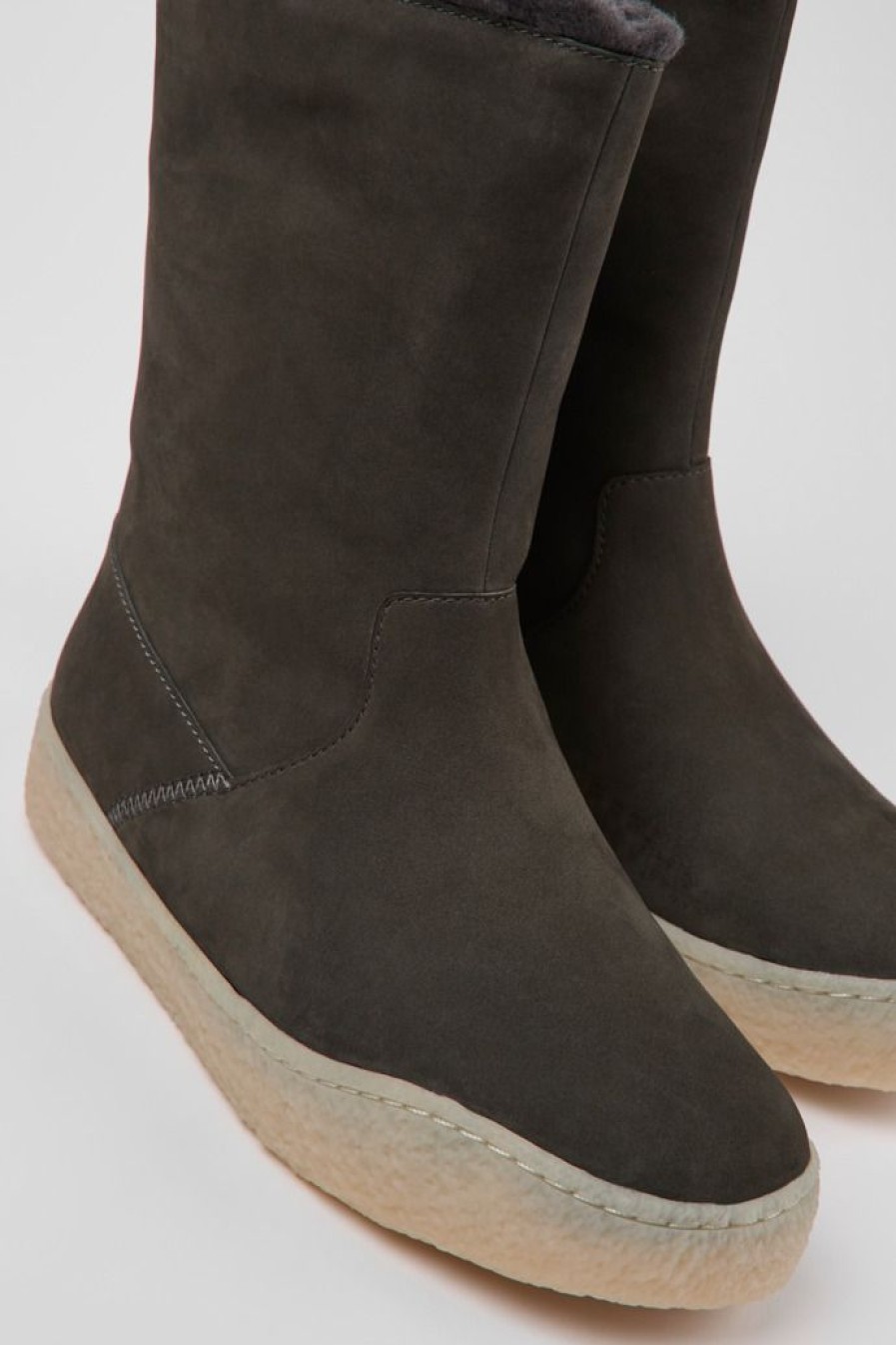 Camper Botas | Botas Grises De Nobuk Para Mujer