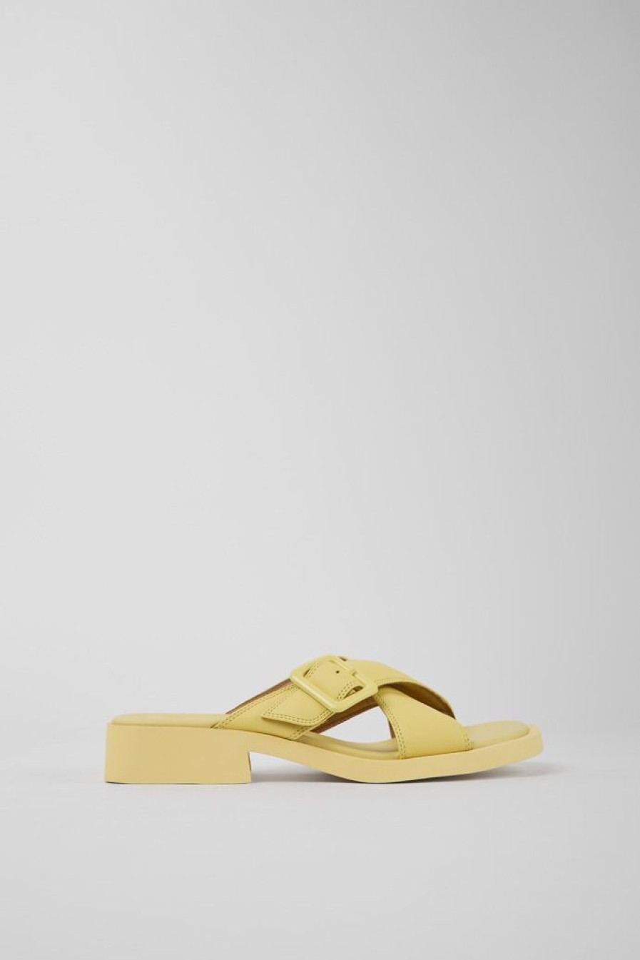 Camper Sandalias | Sandalias De Piel Amarillas Para Mujer