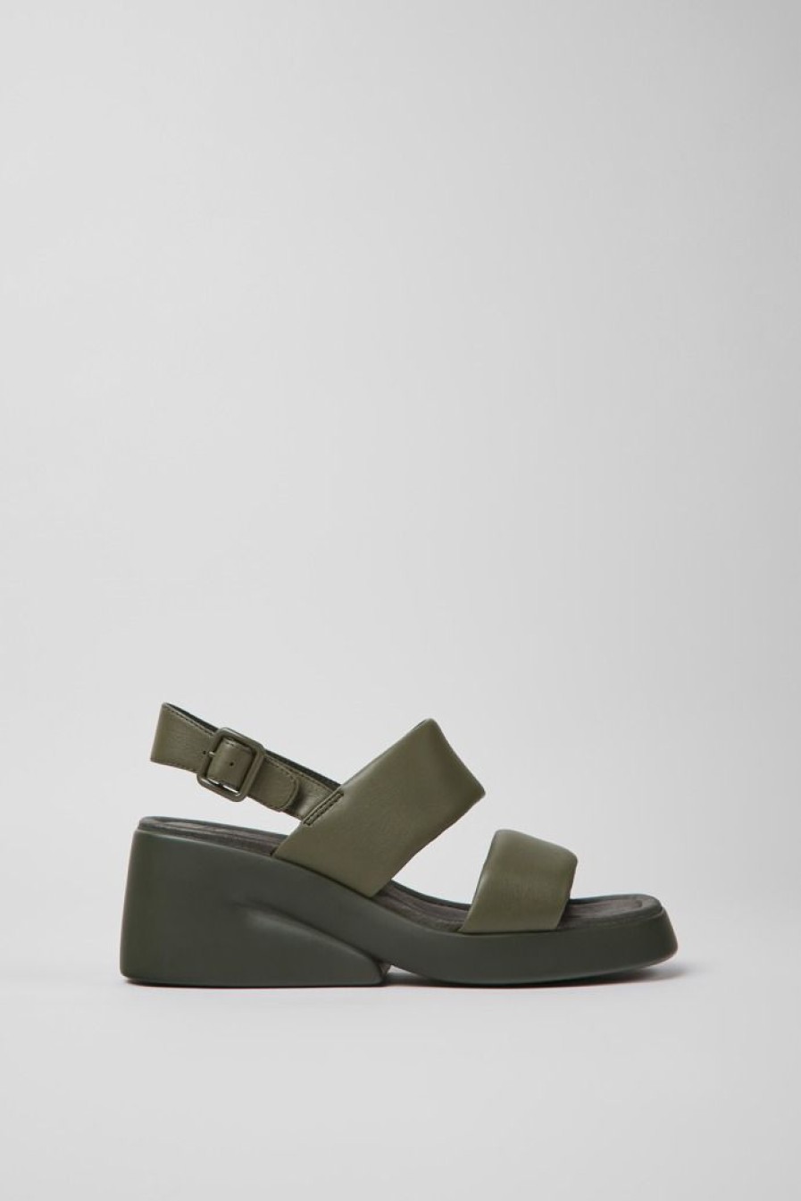 Camper Sandalias | Sandalias Verdes De Piel Para Mujer