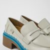 Camper Zapatos De Vestir | Mocasines Grises Y Azules De Piel Para Mujer