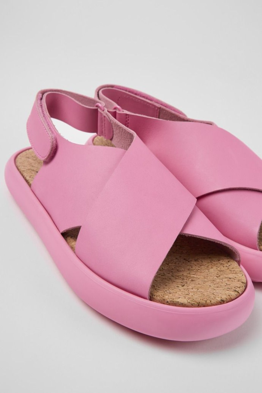 Camper Sandalias | Sandalias De Piel Rosas Para Mujer