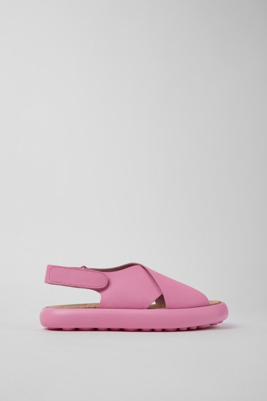 Camper Sandalias | Sandalias De Piel Rosas Para Mujer