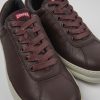 Camper Zapatillas | Sneakers Burdeos De Piel Para Hombre