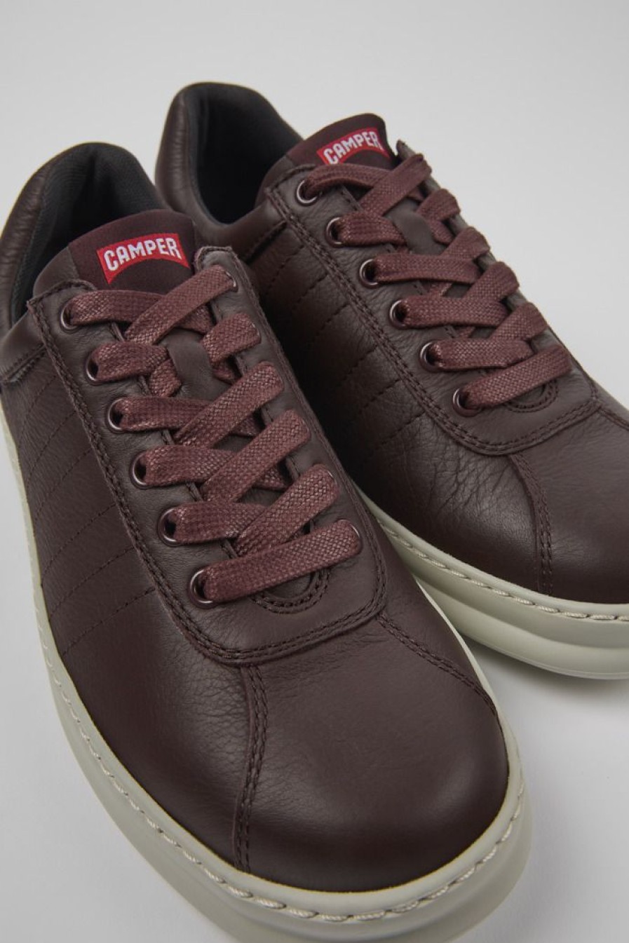 Camper Zapatillas | Sneakers Burdeos De Piel Para Hombre