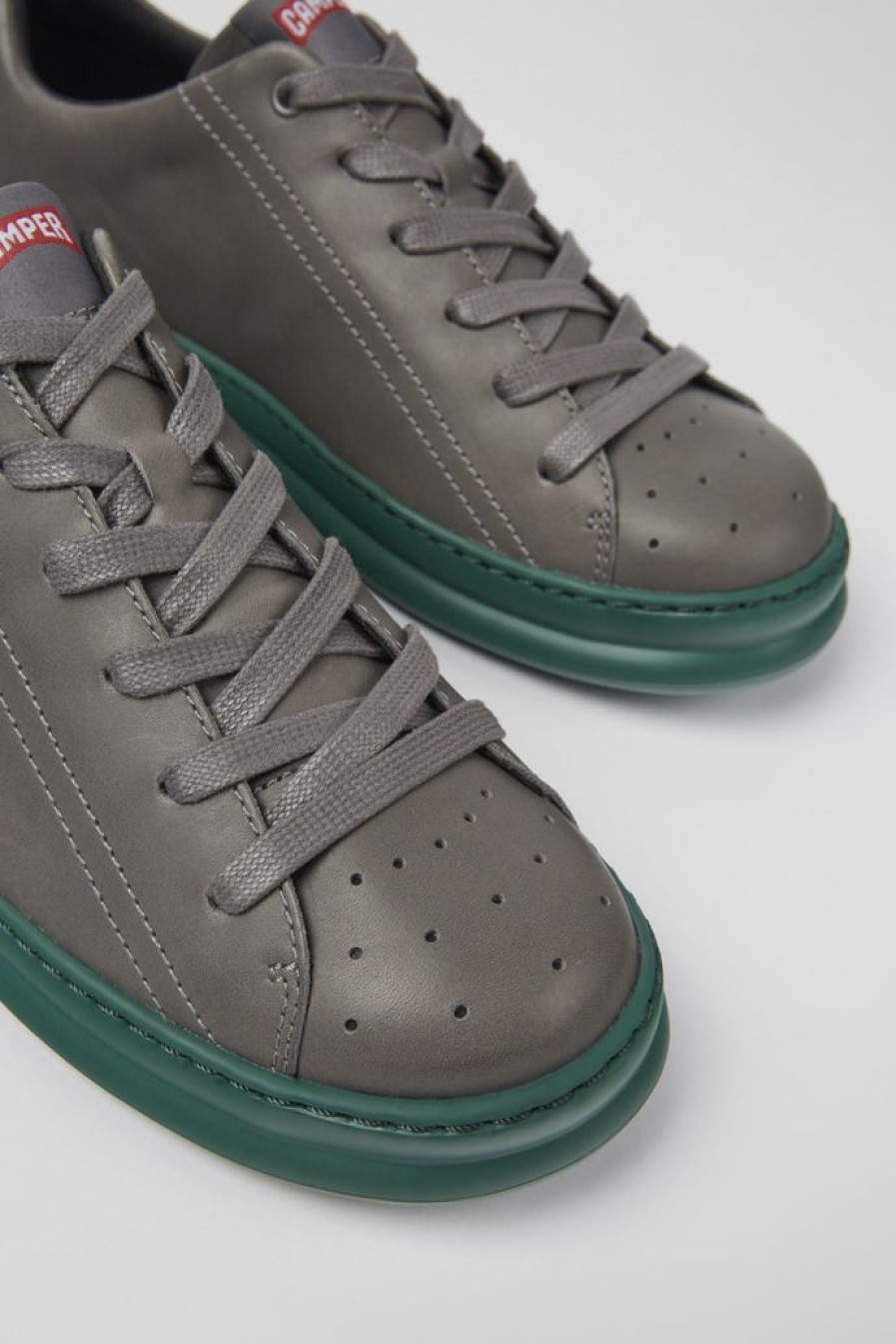 Camper Zapatillas | Sneakers Grises De Piel Para Hombre