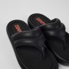 Camper Sandalias | Chancla De Piel Negra Para Hombre