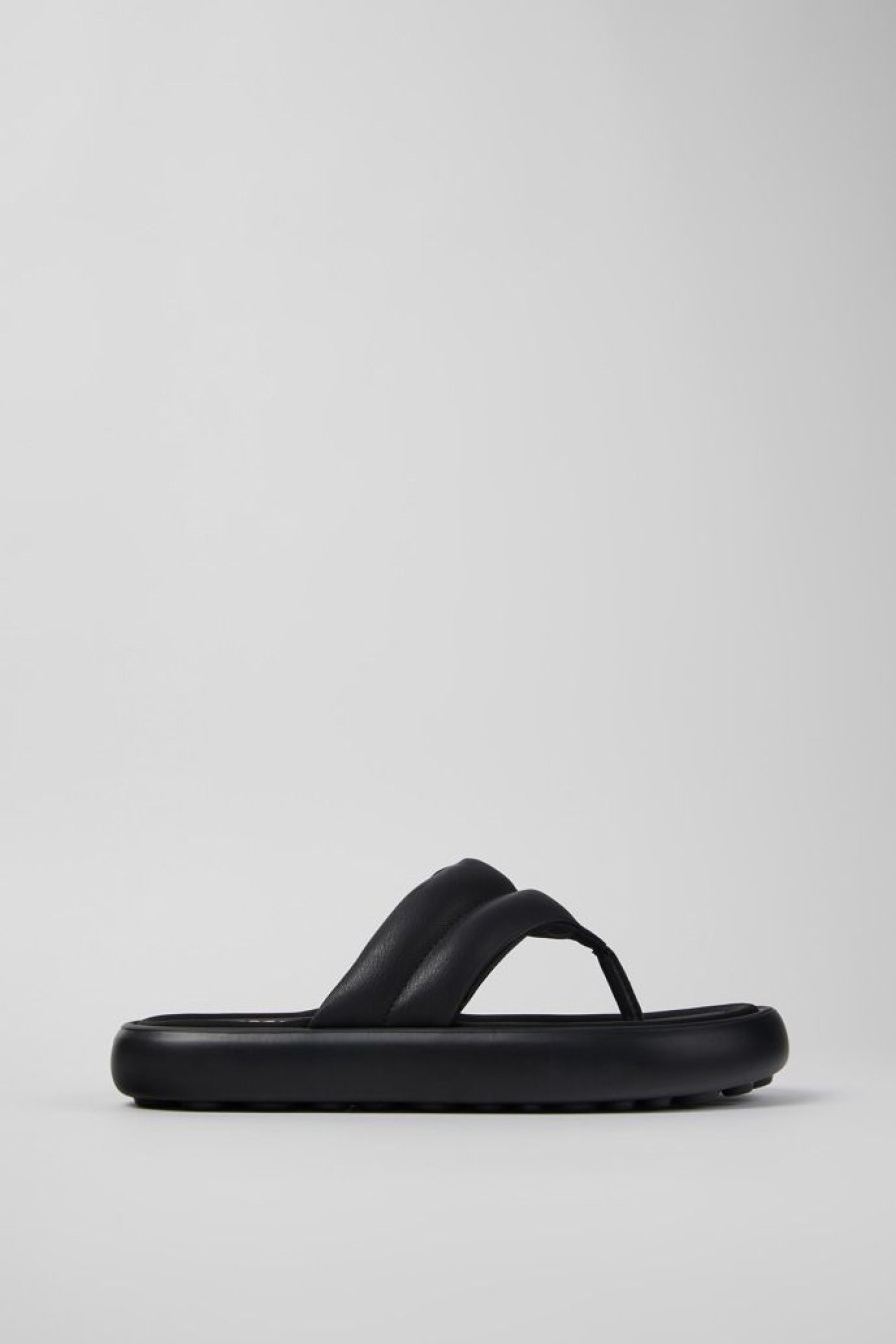 Camper Sandalias | Chancla De Piel Negra Para Hombre