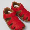 Camper Sandalias | Sandalias Rojas De Piel Para Ninos