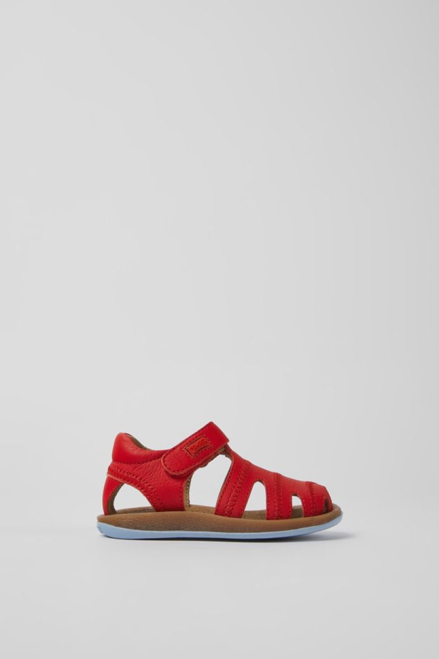 Camper Sandalias | Sandalias Rojas De Piel Para Ninos