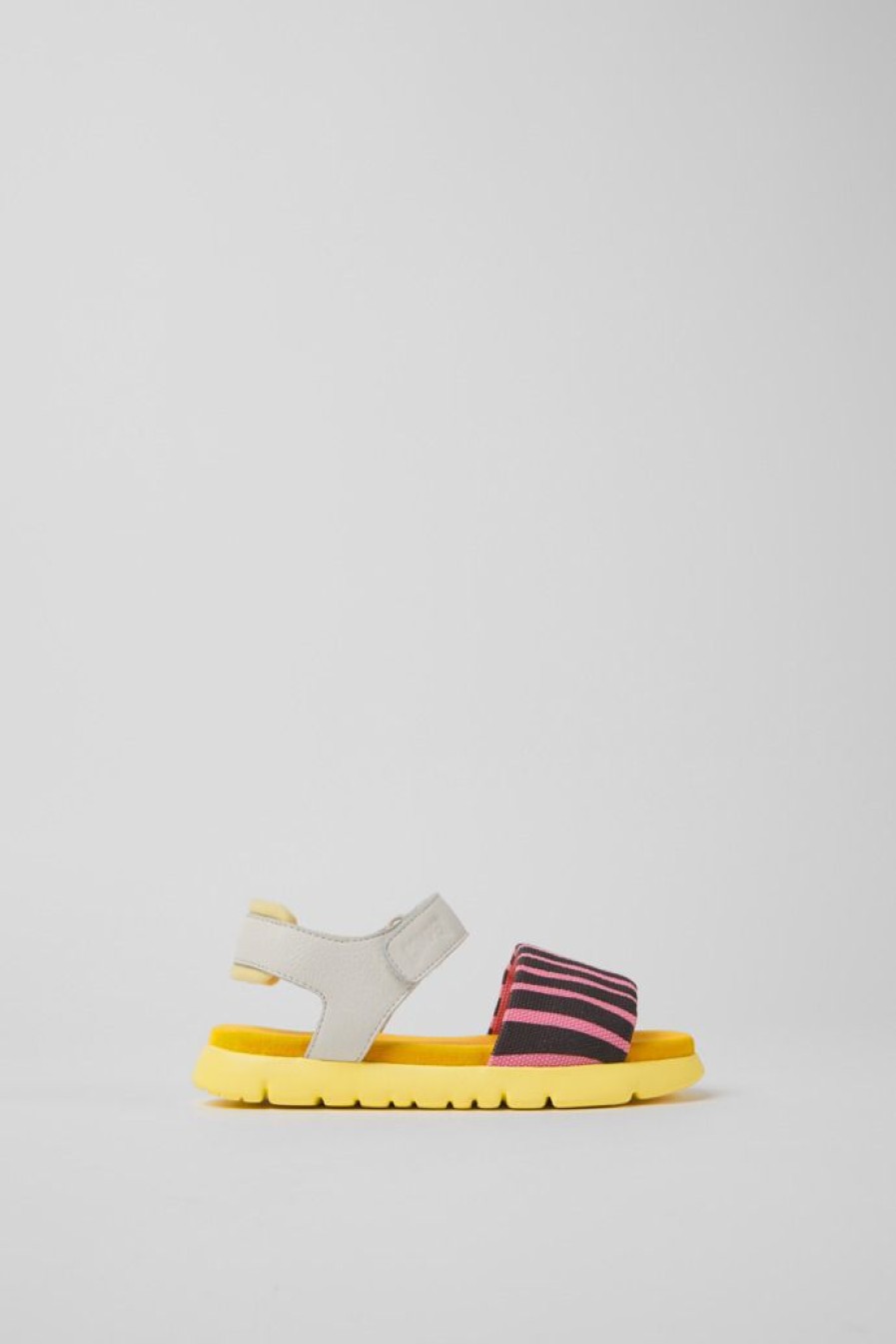 Camper Sandalias | Sandalias Multicolores De Tejido Y Piel Para Ninos