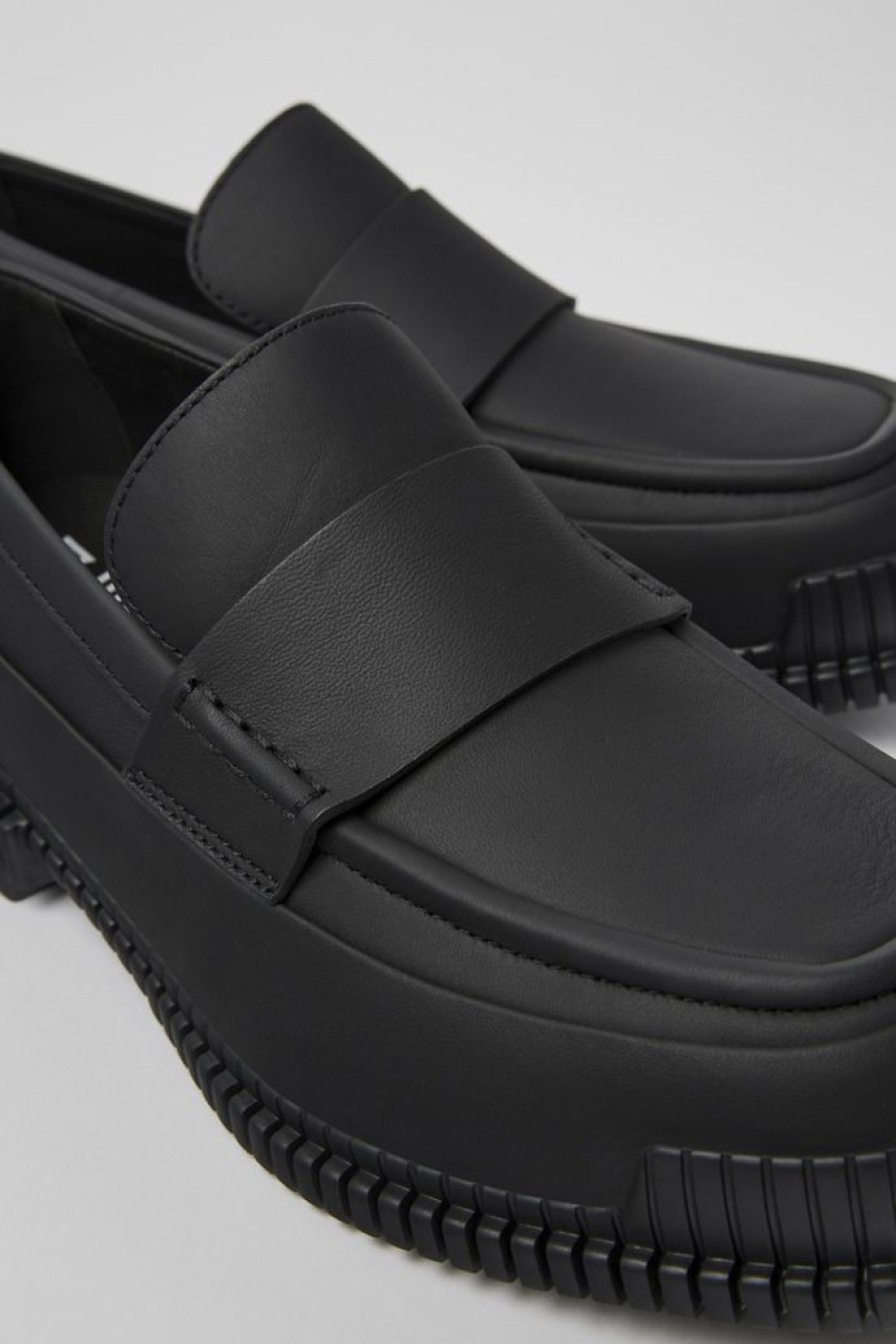 Camper Zapatos De Vestir | Mocasin De Piel Negro Para Hombre