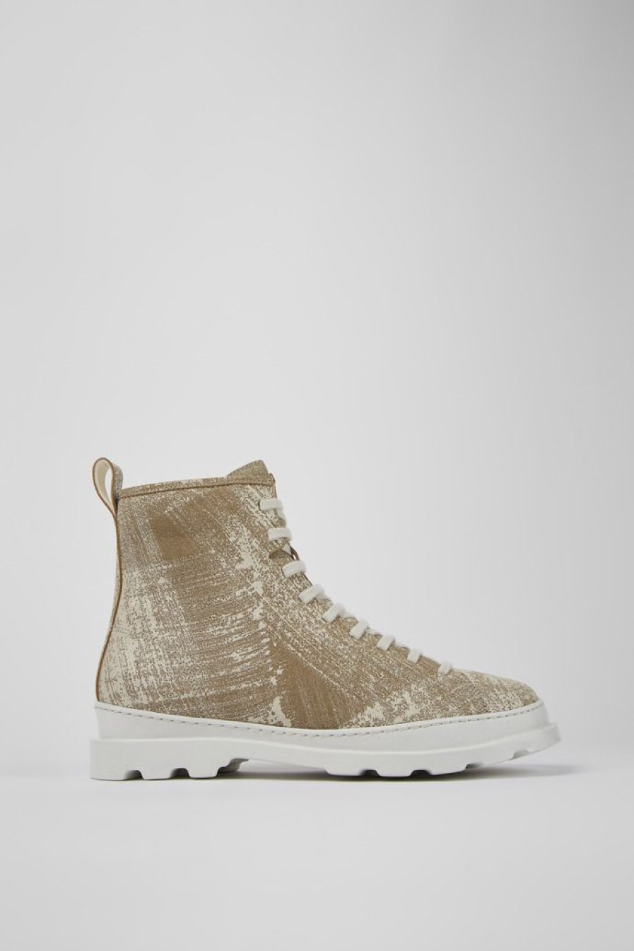 Camper Botines | Botas Blancas Y Beige De Nobuk Para Hombre