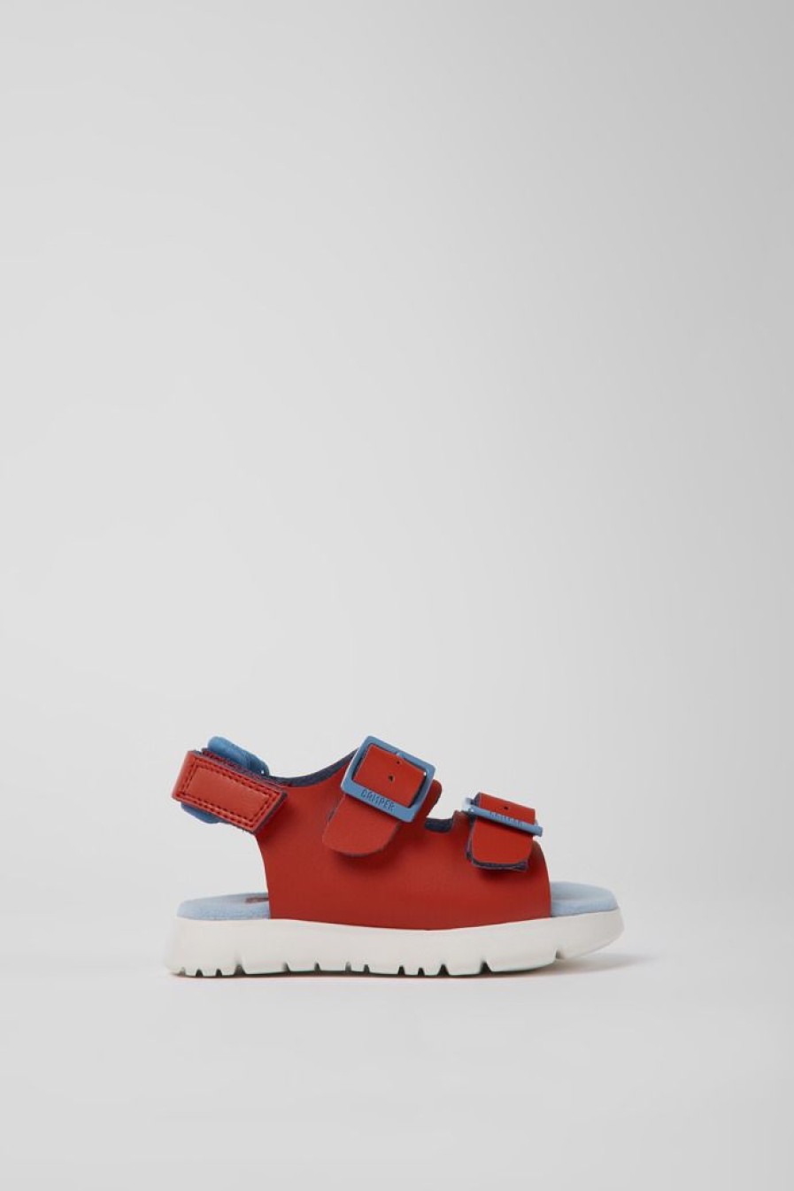 Camper Sandalias | Sandalias Rojas De Piel Para Ninos