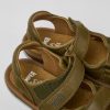 Camper Sandalias | Sandalias Verdes De Piel Para Ninos