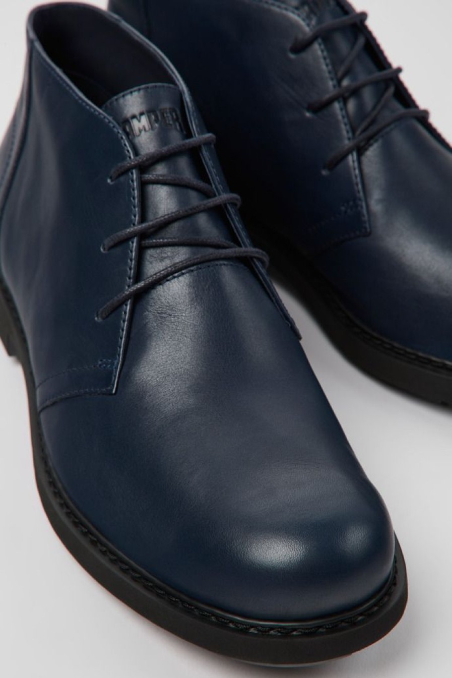 Camper Zapatos De Vestir | Botines Azules De Piel Para Hombre