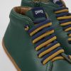 Camper Zapatos De Cordones | Botines Verdes De Piel Para Ninos