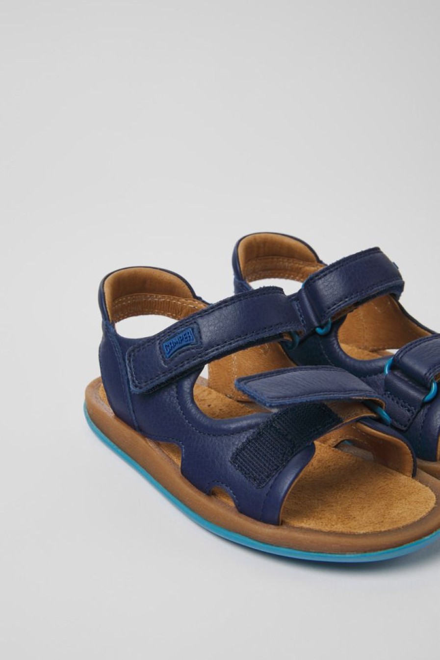 Camper Sandalias | Sandalias Azules De Piel Para Ninos