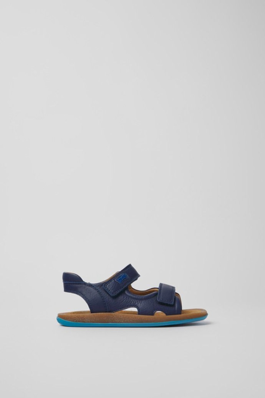 Camper Sandalias | Sandalias Azules De Piel Para Ninos