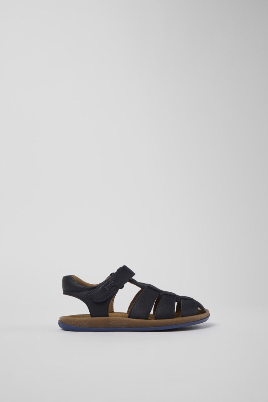 Camper Sandalias | Sandalias Azul Oscuro De Piel Para Ninos