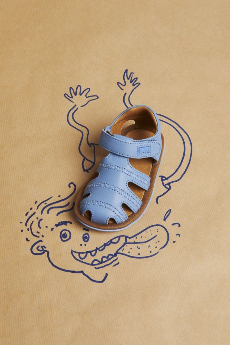 Camper Sandalias | Sandalia De Piel Azul