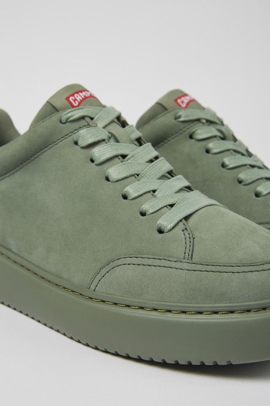 Camper Zapatillas | Sneakers Verdes De Nobuk Para Hombre