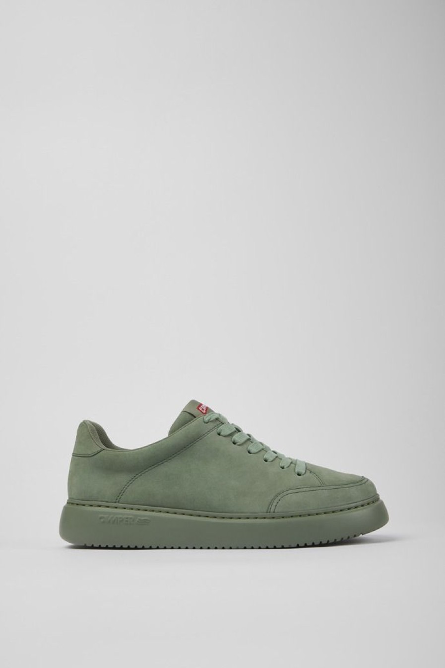 Camper Zapatillas | Sneakers Verdes De Nobuk Para Hombre