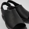 Camper Sandalias | Sandalias Negras De Piel Para Mujer