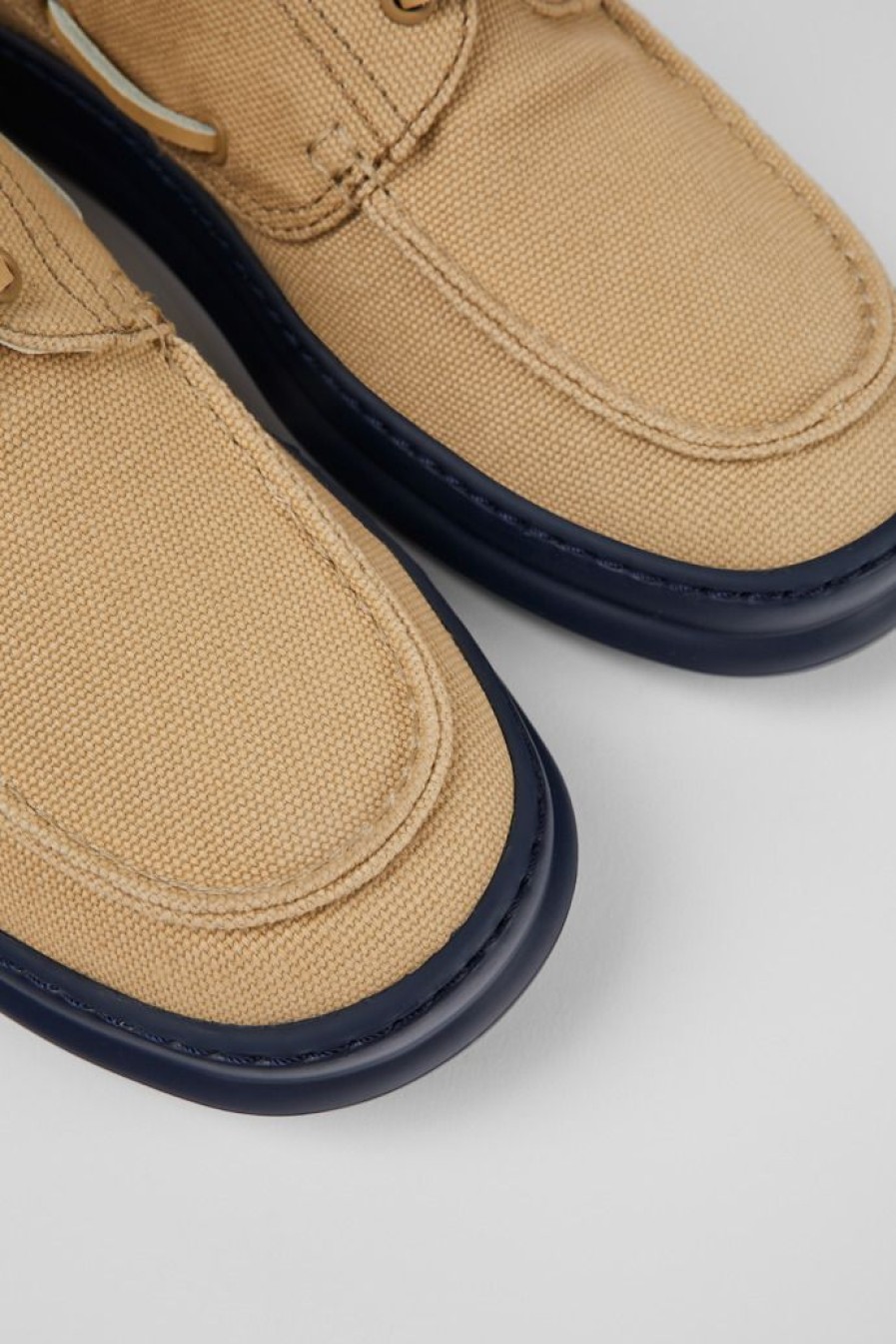 Camper Zapatos Casual | Nautico De Tejido Beige Para Hombre