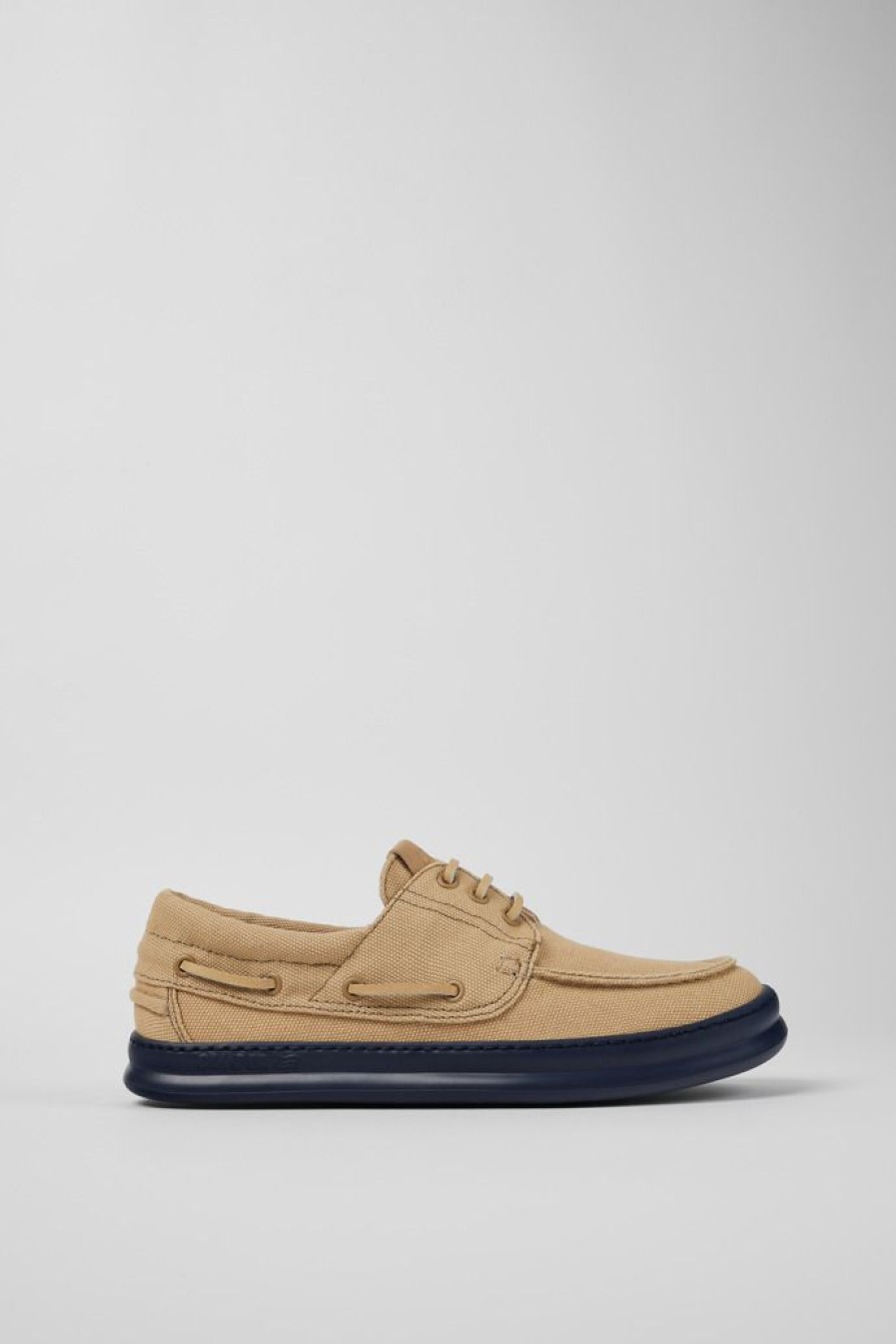 Camper Zapatos Casual | Nautico De Tejido Beige Para Hombre