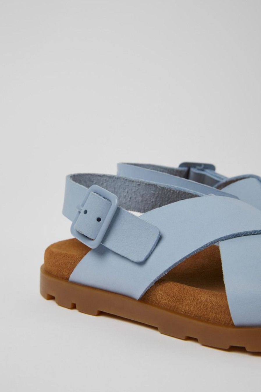 Camper Sandalias | Sandalias Azules De Piel Para Ninos