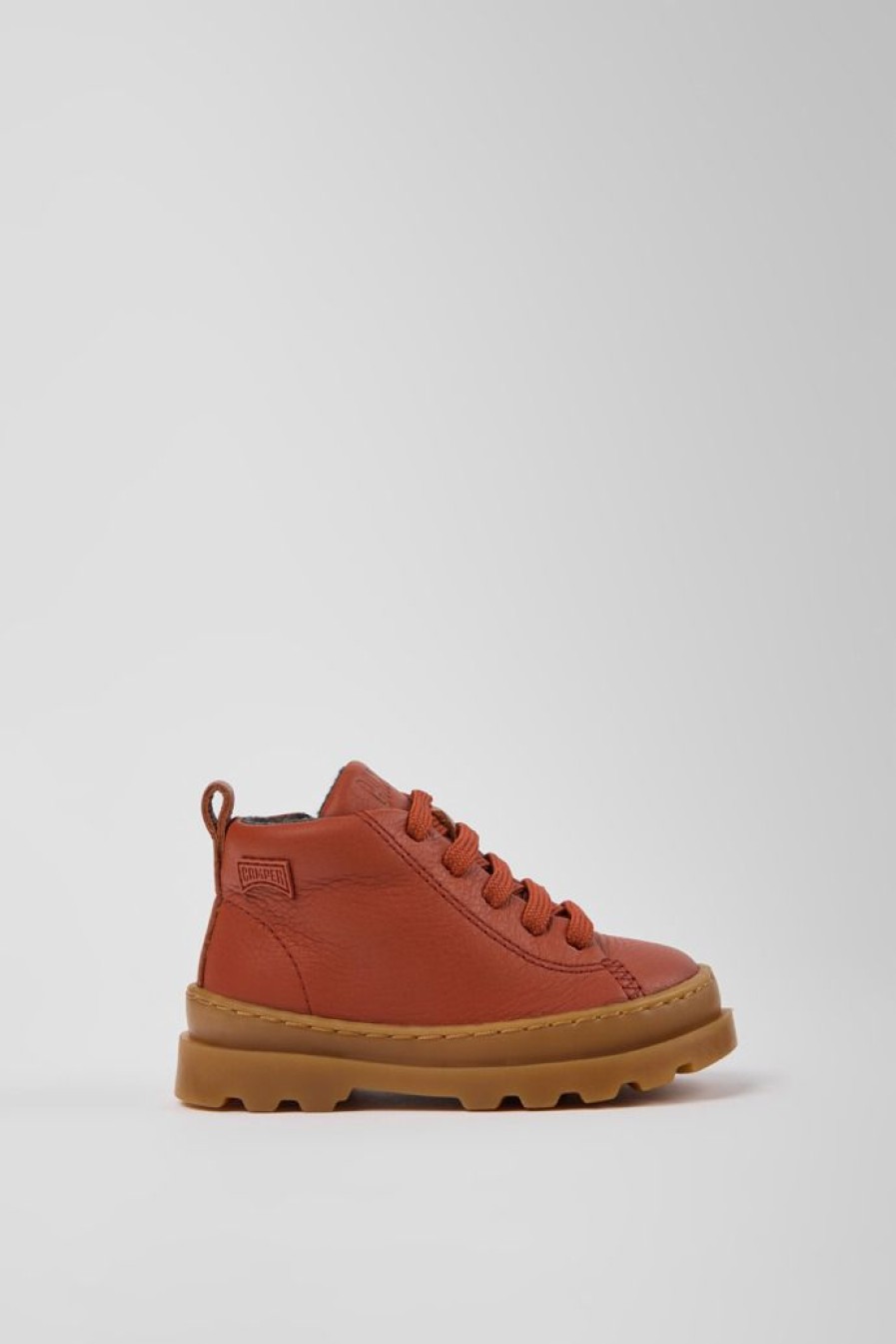 Camper Botas | Botines Rojos De Piel Para Ninos