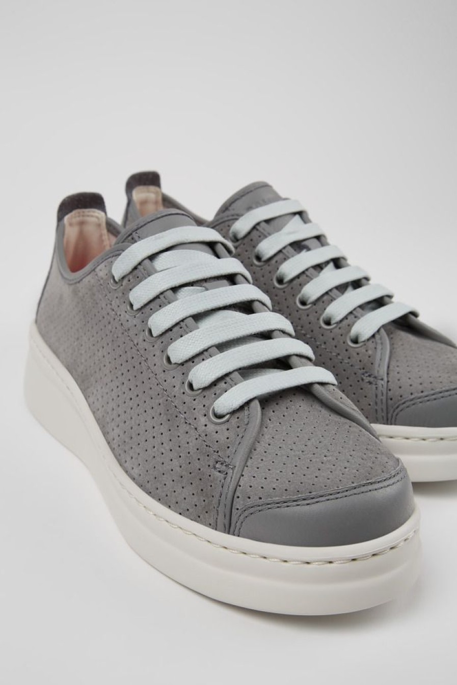 Camper Zapatillas | Sneaker De Nobuk/Piel Gris Para Mujer