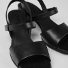 Camper Sandalias | Sandalia Negra Para Mujer Con Tiras