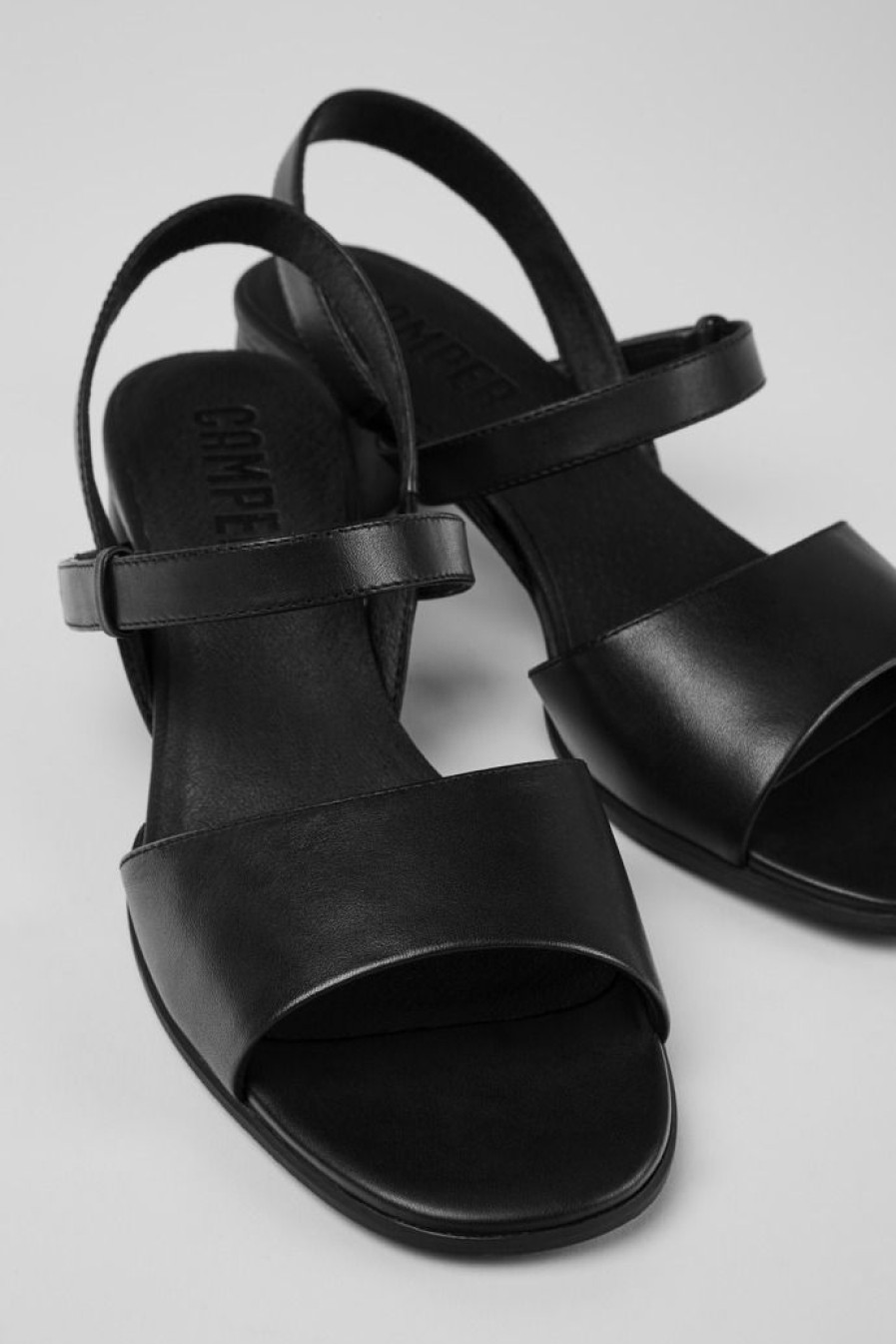 Camper Sandalias | Sandalia Negra Para Mujer Con Tiras