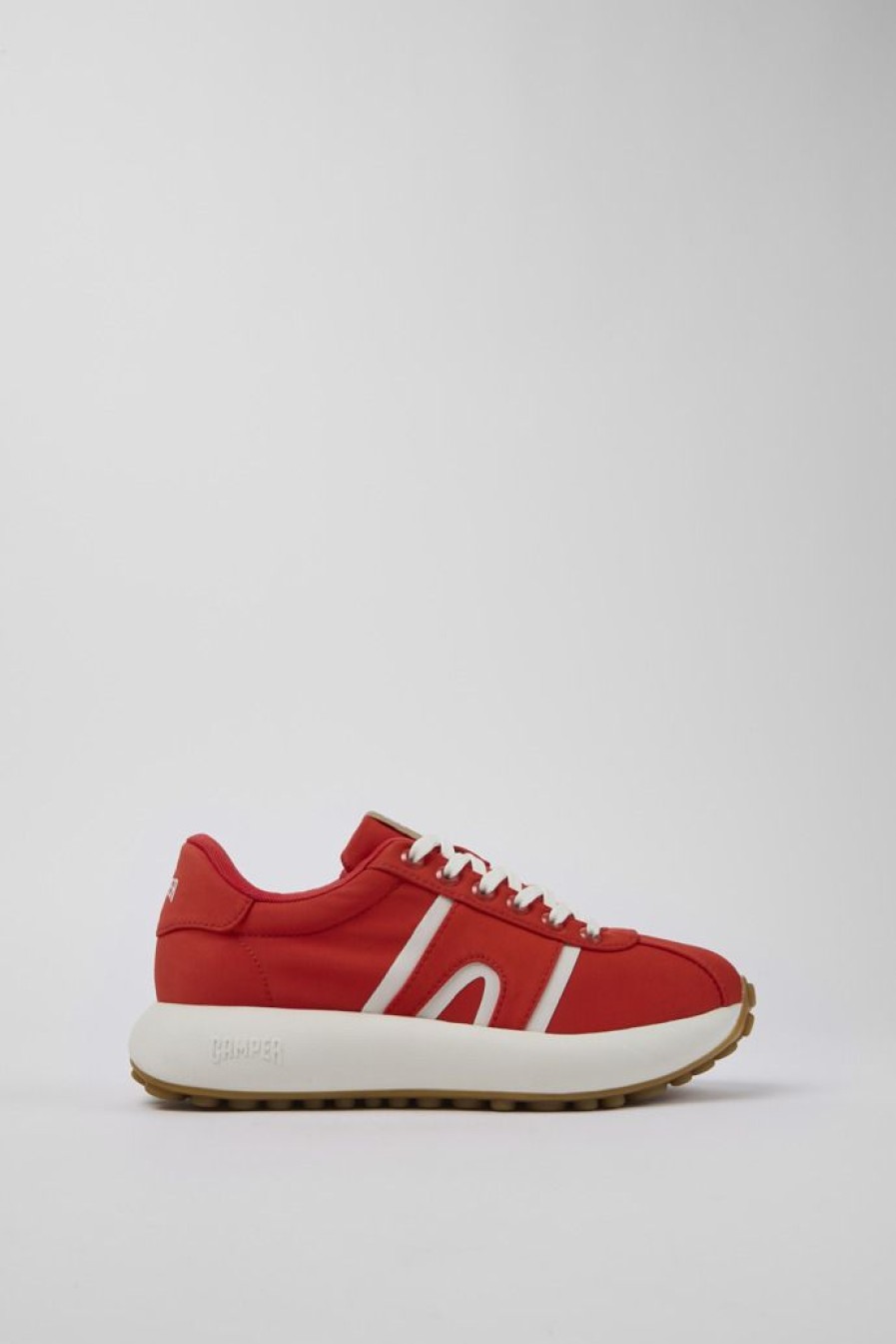 Camper Zapatillas | Sneaker De Tejido Roja Para Mujer