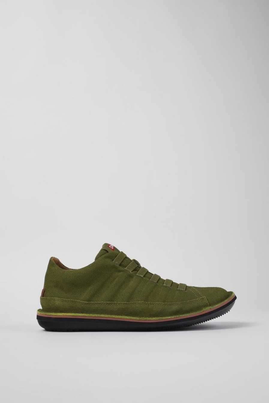 Camper Zapatos Casual | Zapatilla De Baloncesto De Tejido/Nobuk Verde Para Hombre