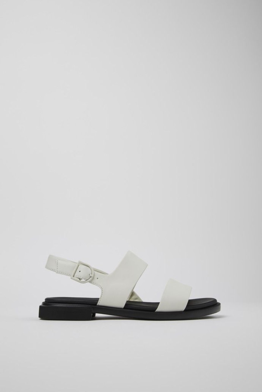 Camper Sandalias | Sandalia De Piel Blanca Para Mujer