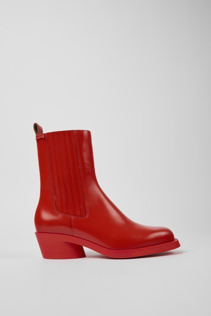 Camper Zapatos De Vestir | Botas Rojas De Piel Para Mujer