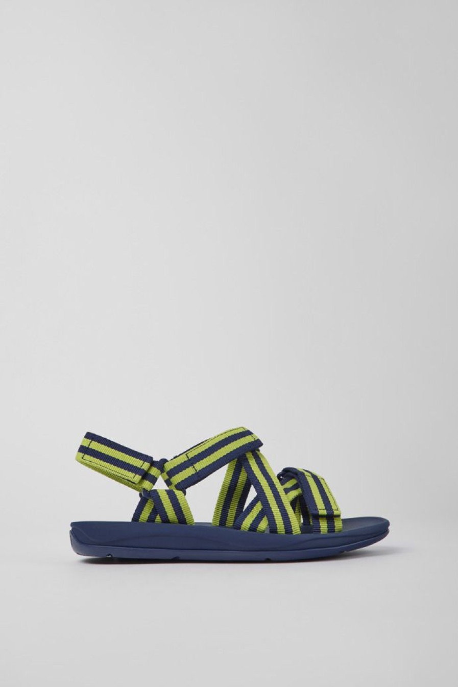 Camper Sandalias | Sandalias Azules Y Amarillas De Tejido Para Hombre