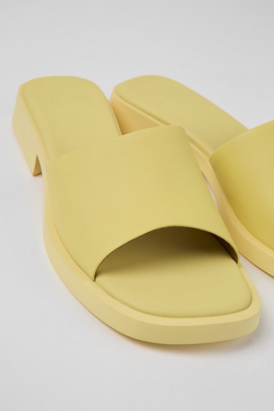 Camper Sandalias | Sandalias De Piel Amarillas Para Mujer