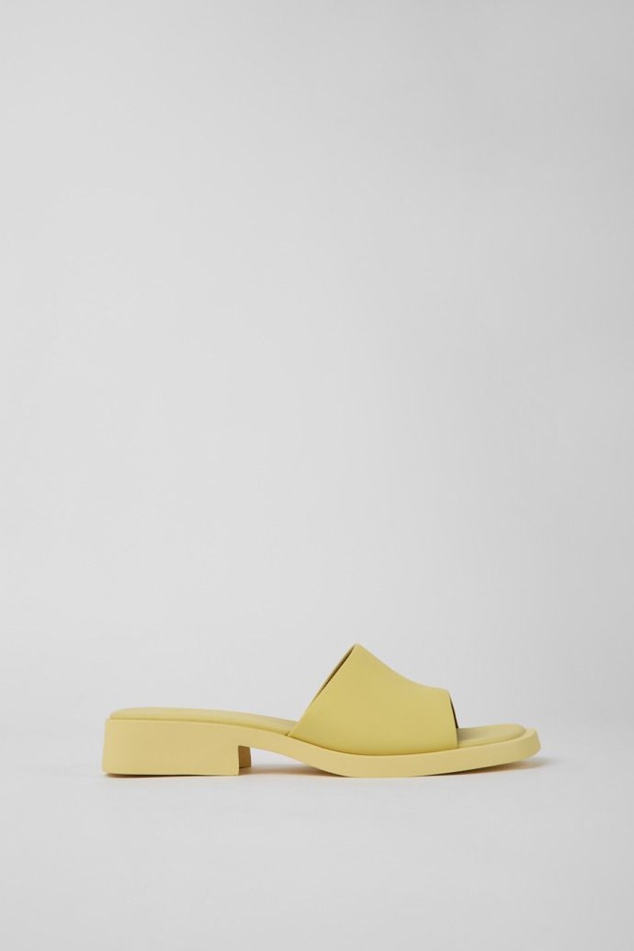 Camper Sandalias | Sandalias De Piel Amarillas Para Mujer