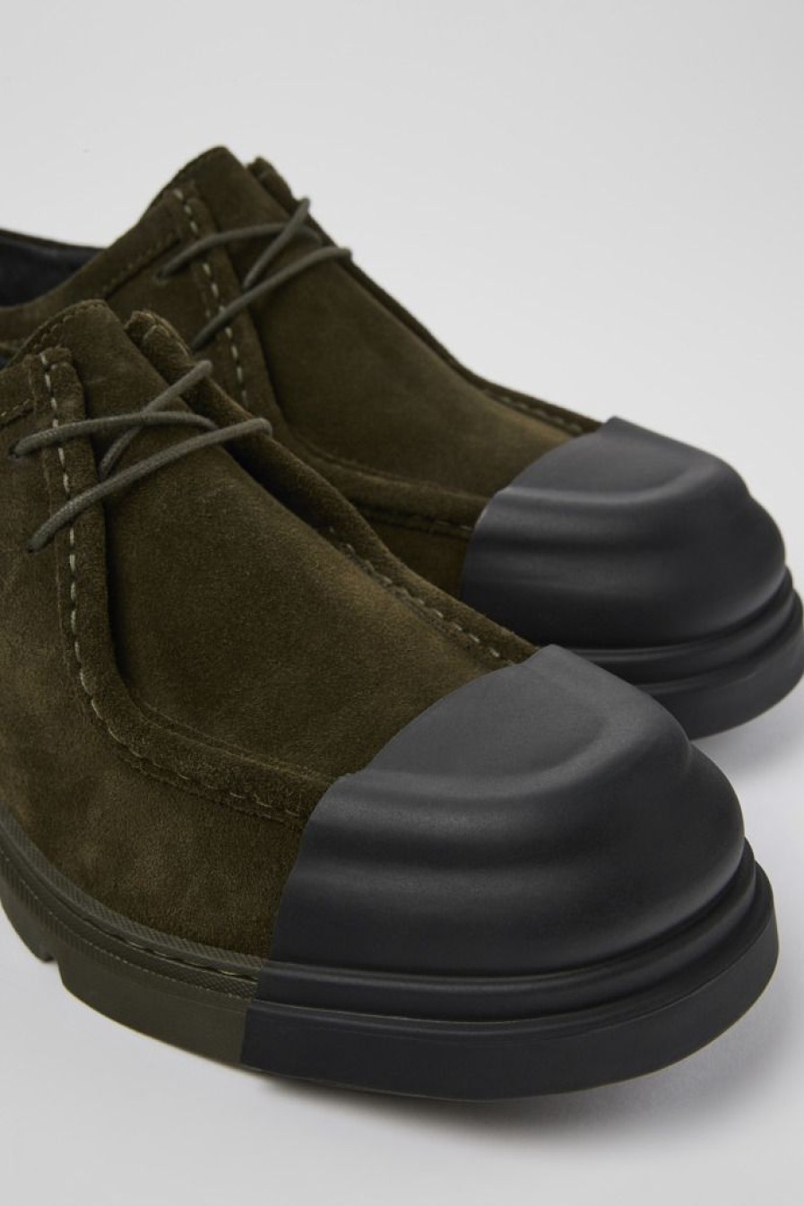 Camper Zapatos De Vestir | Mocasin De Nobuk Verde Para Hombre