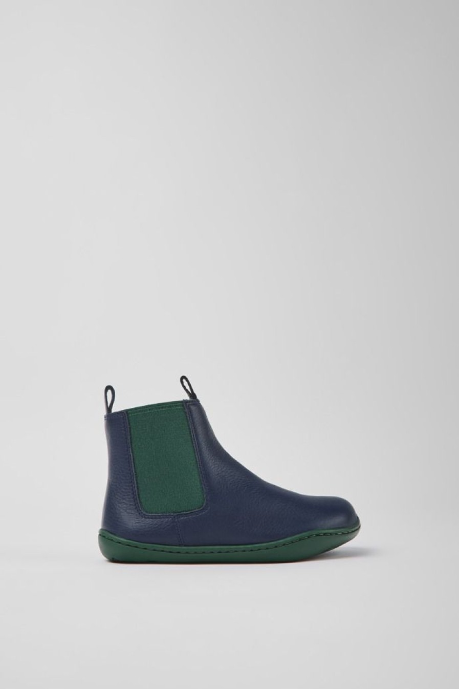 Camper Botas | Botines Azules De Piel Para Ninos