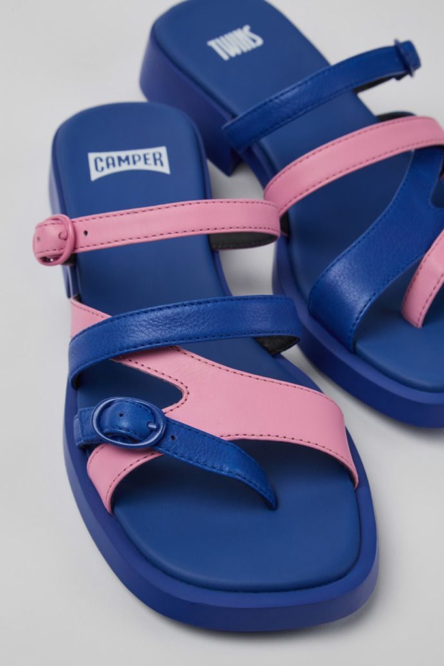 Camper Sandalias | Sandalia Sin Puntera De Piel Multicolor Para Mujer