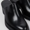 Camper Zapatos De Tacon | Mules Negros De Piel Para Mujer
