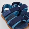 Camper Sandalias | Sandalias Azules De Tejido Para Ninos