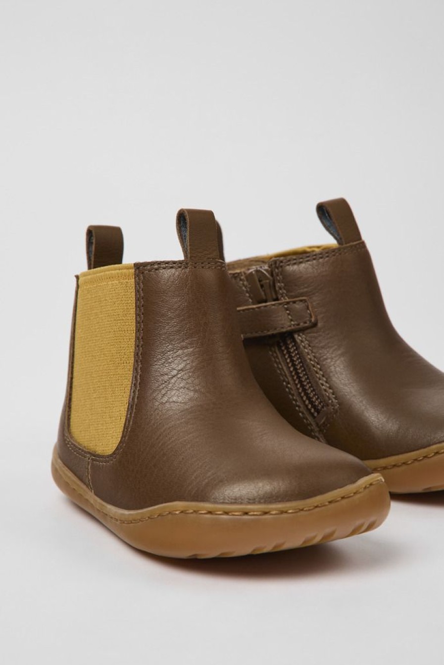 Camper Botas | Botas Marrones De Piel Para Ninos